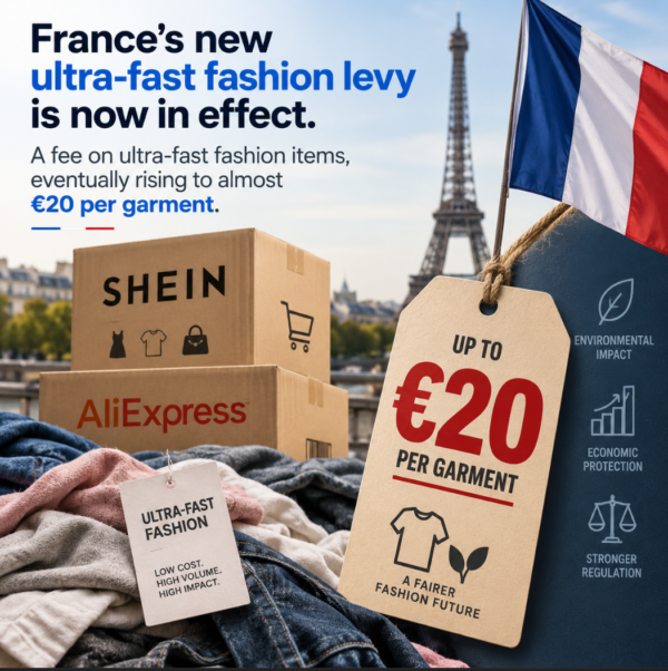 France Introduces New Levy on Ultra-Fast Fashion, Raising Costs for Cross-Border Fashion Sellers